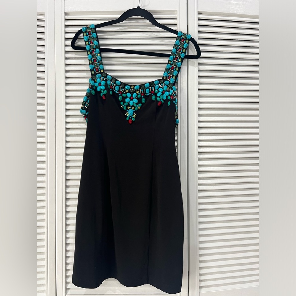 Muse Boston Proper dress, Crystals, Beads & built in slip w/ side zipper Size 8